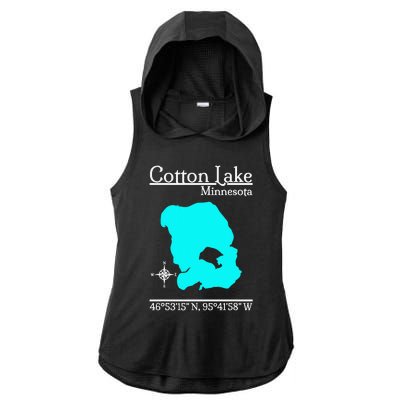 Cotton Lake Minnesota Ladies PosiCharge Tri-Blend Wicking Draft Hoodie Tank