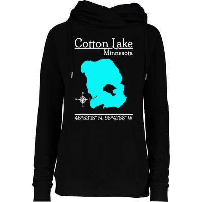 Cotton Lake Minnesota Womens Funnel Neck Pullover Hood