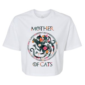 Cat Lovers Mother Of Cats Mix Flower Bella+Canvas Jersey Crop Tee