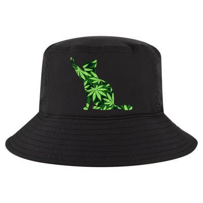 Cat Lover Marijuana Weed Smoker Funny Leaf Cannabis Cool Comfort Performance Bucket Hat