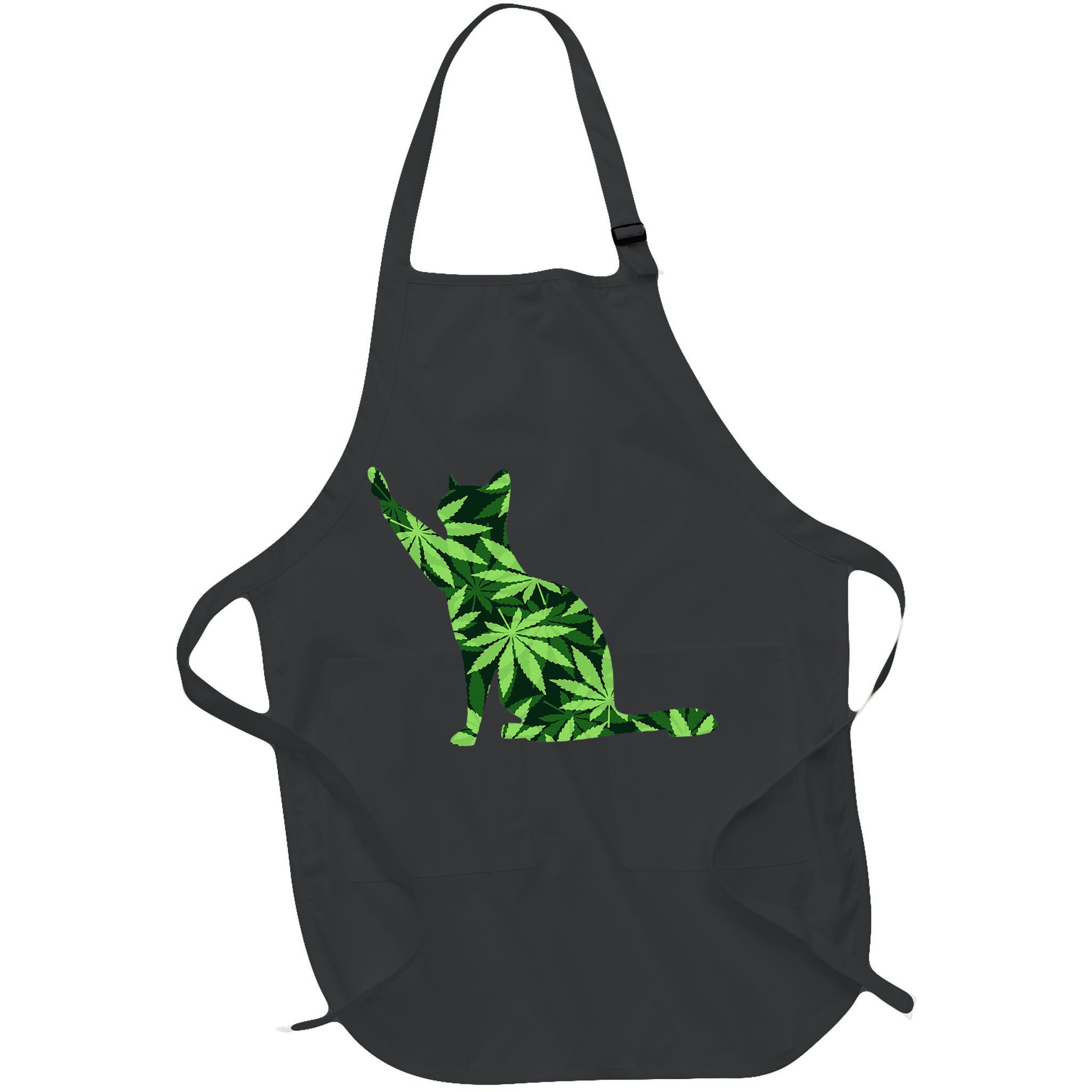 Cat Lover Marijuana Weed Smoker Funny Leaf Cannabis Apron