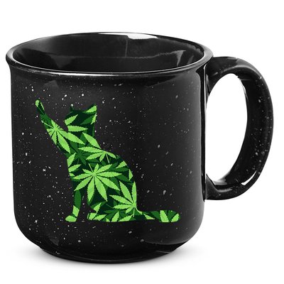 Cat Lover Marijuana Weed Smoker Funny Leaf Cannabis 15oz Campfire Ceramic Mug