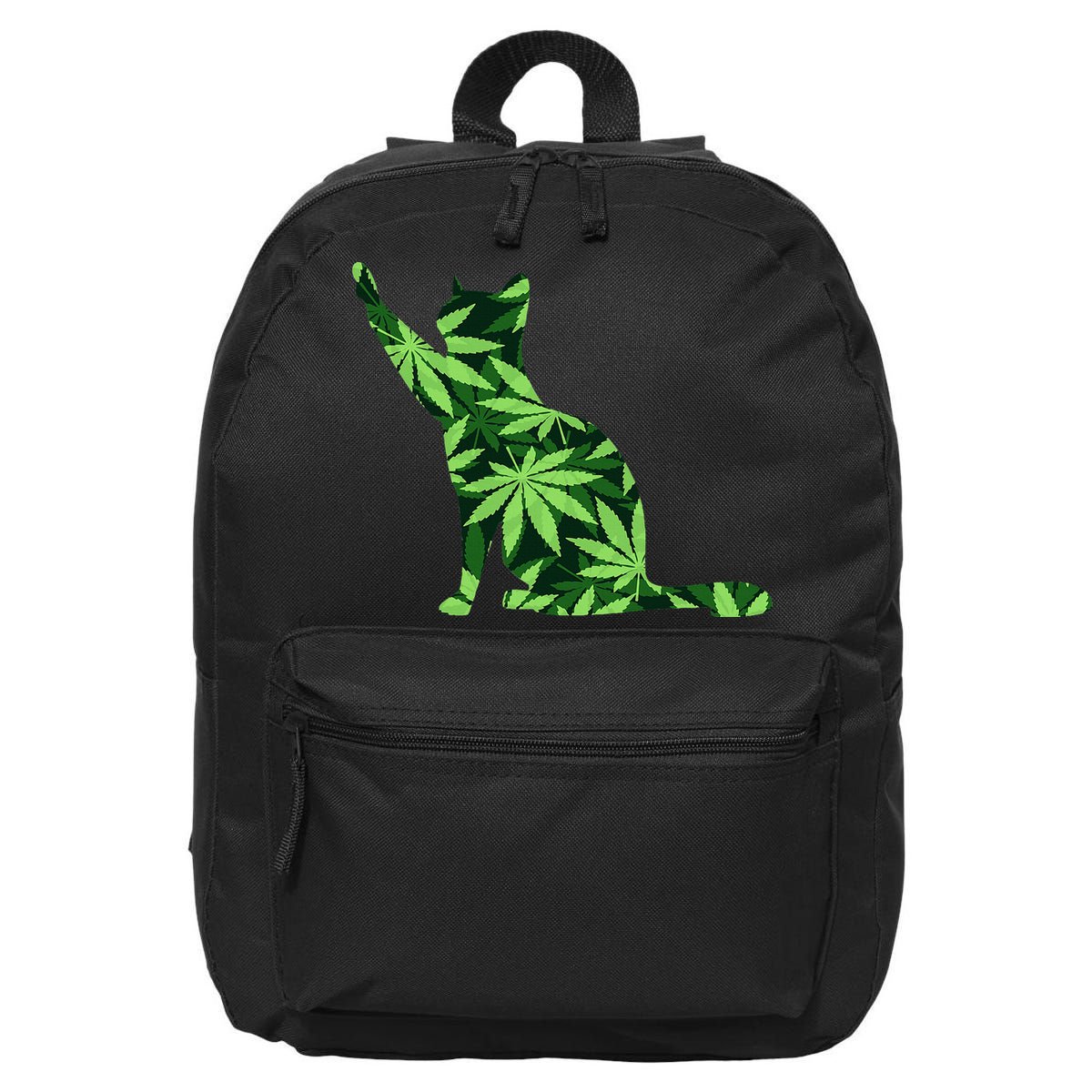 Cat Lover Marijuana Weed Smoker Funny Leaf Cannabis 16 in Basic Backpack
