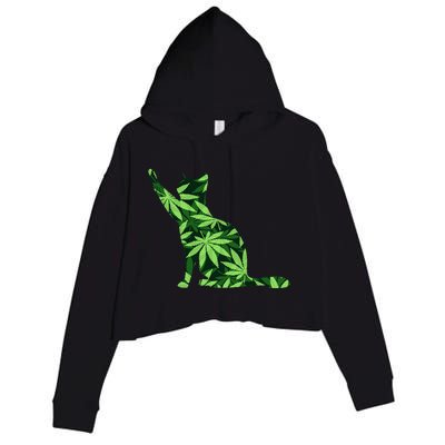 Cat Lover Marijuana Weed Smoker Funny Leaf Cannabis Crop Fleece Hoodie