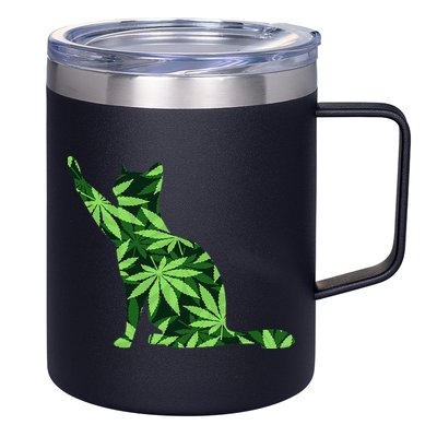 Cat Lover Marijuana Weed Smoker Funny Leaf Cannabis 12oz Stainless Steel Coffee Mug