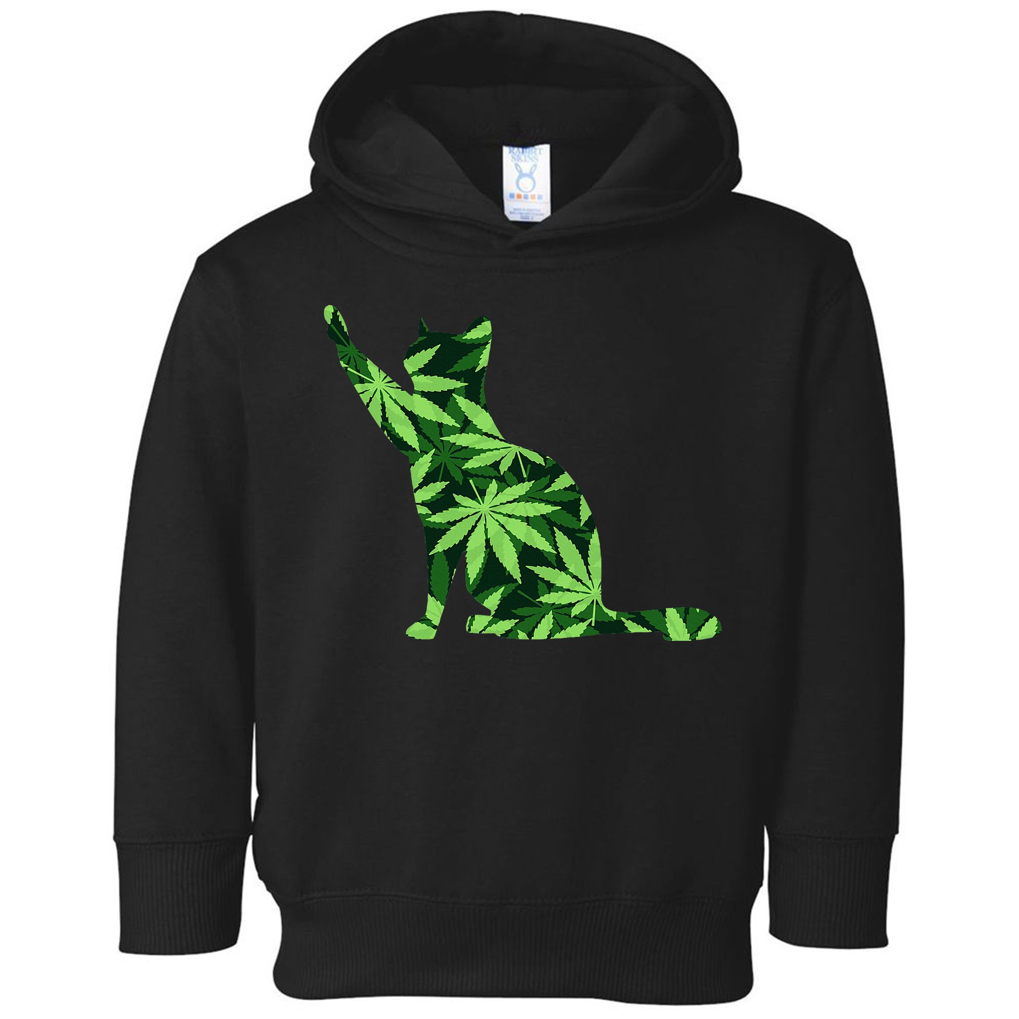 Cat Lover Marijuana Weed Smoker Funny Leaf Cannabis Toddler Hoodie