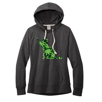 Cat Lover Marijuana Weed Smoker Funny Leaf Cannabis Women's Fleece Hoodie