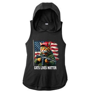 Cats Lives Matter Funny Trump 2024 Cat Maga Voting Trump Gift Ladies PosiCharge Tri-Blend Wicking Draft Hoodie Tank