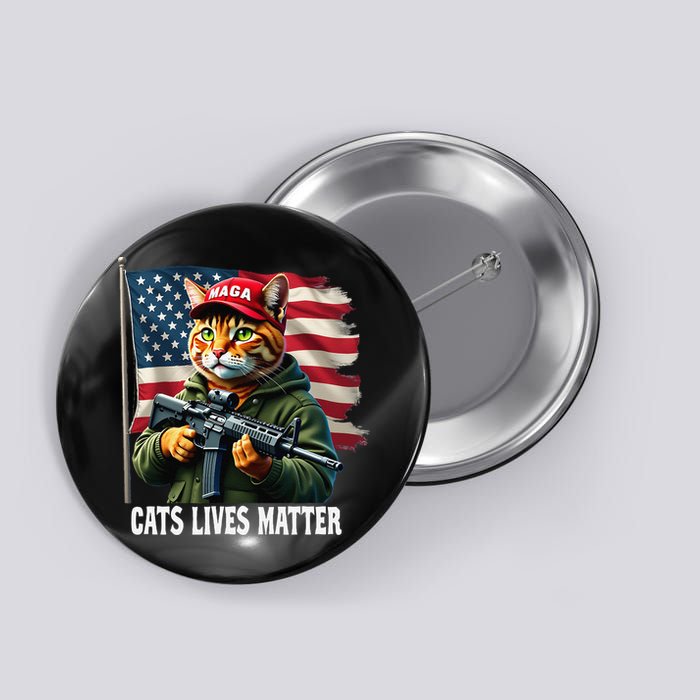 Cats Lives Matter Funny Trump 2024 Cat Maga Voting Trump Gift Button