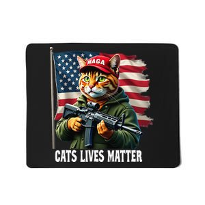 Cats Lives Matter Funny Trump 2024 Cat Maga Voting Trump Gift Mousepad