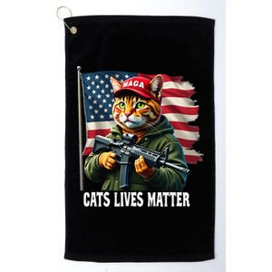 Cats Lives Matter Funny Trump 2024 Cat Maga Voting Trump Gift Platinum Collection Golf Towel