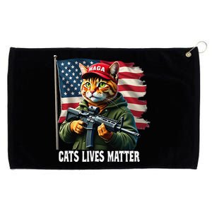 Cats Lives Matter Funny Trump 2024 Cat Maga Voting Trump Gift Grommeted Golf Towel