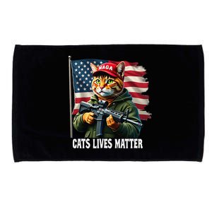 Cats Lives Matter Funny Trump 2024 Cat Maga Voting Trump Gift Microfiber Hand Towel