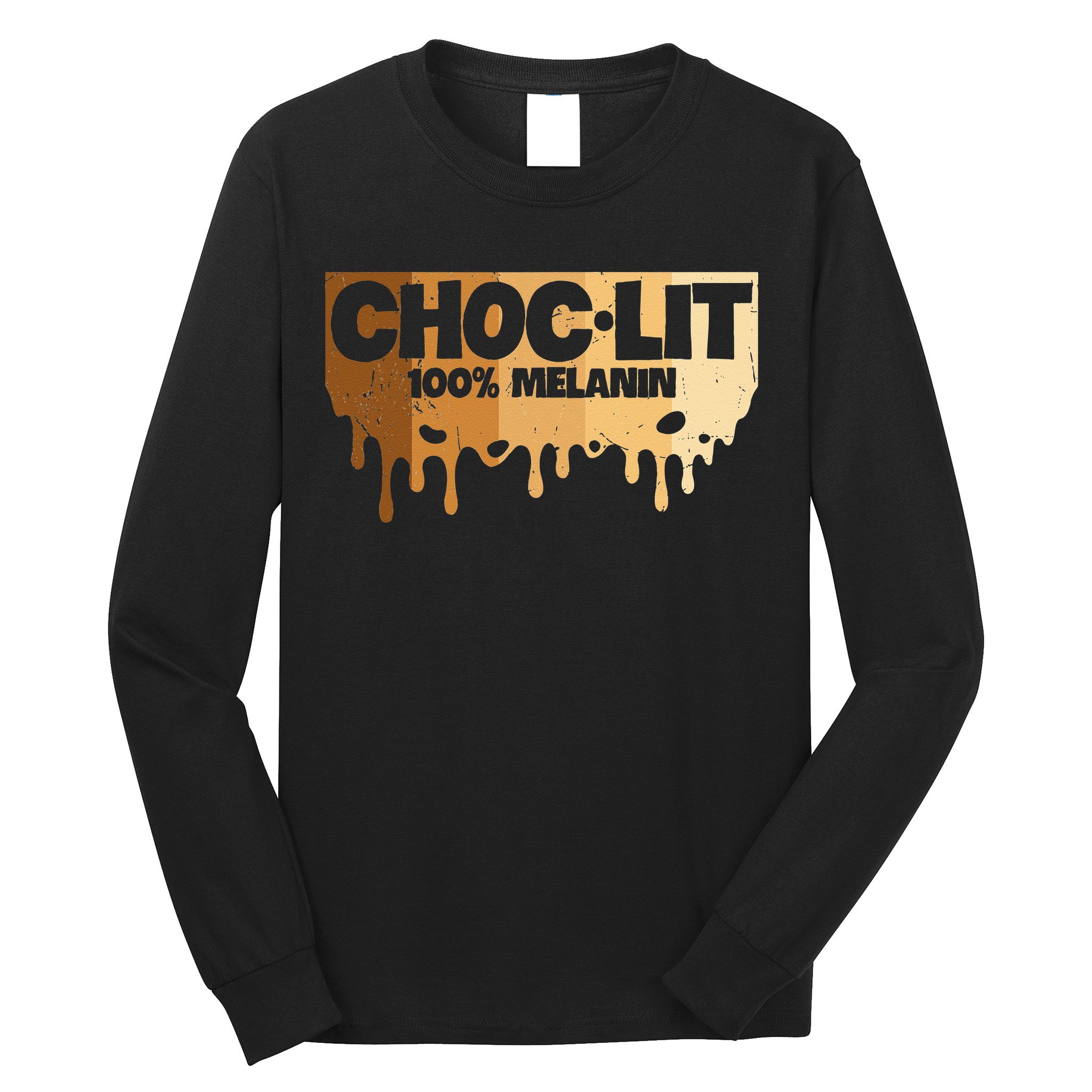 Choc Lit Melanin Queen African Afro Pride Black Historty Long Sleeve Shirt
