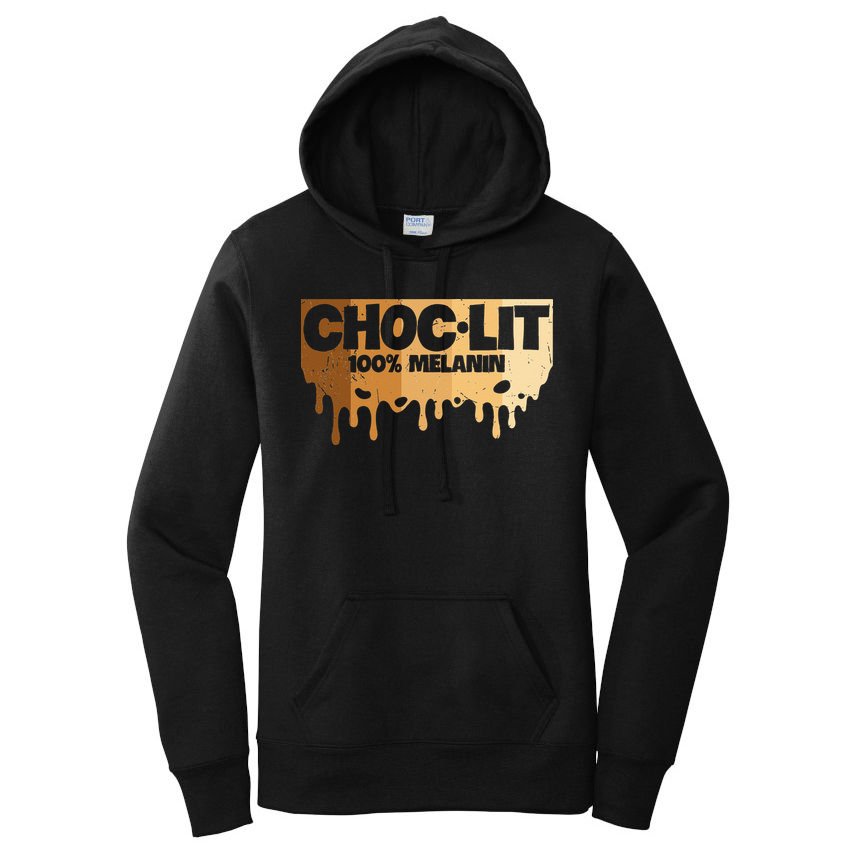 Choc Lit Melanin Queen African Afro Pride Black Historty Women's Pullover Hoodie