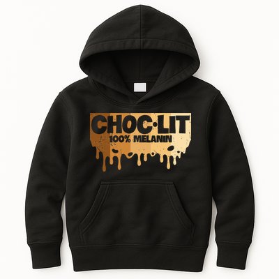 Choc Lit Melanin Queen African Afro Pride Black Historty Kids Hoodie