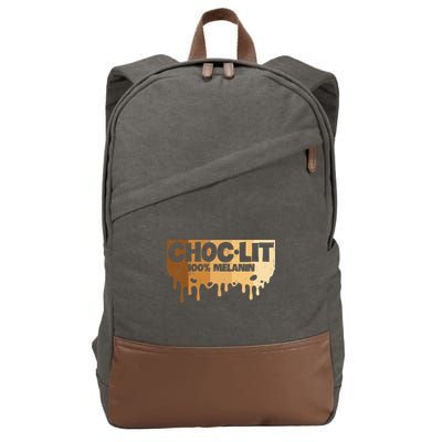 Choc Lit Melanin Queen African Afro Pride Black Historty Cotton Canvas Backpack