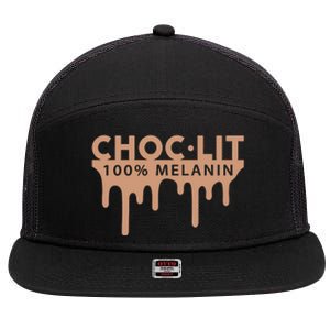 Choc Lit Melanin Black Pride History BHM African Women 7 Panel Mesh Trucker Snapback Hat