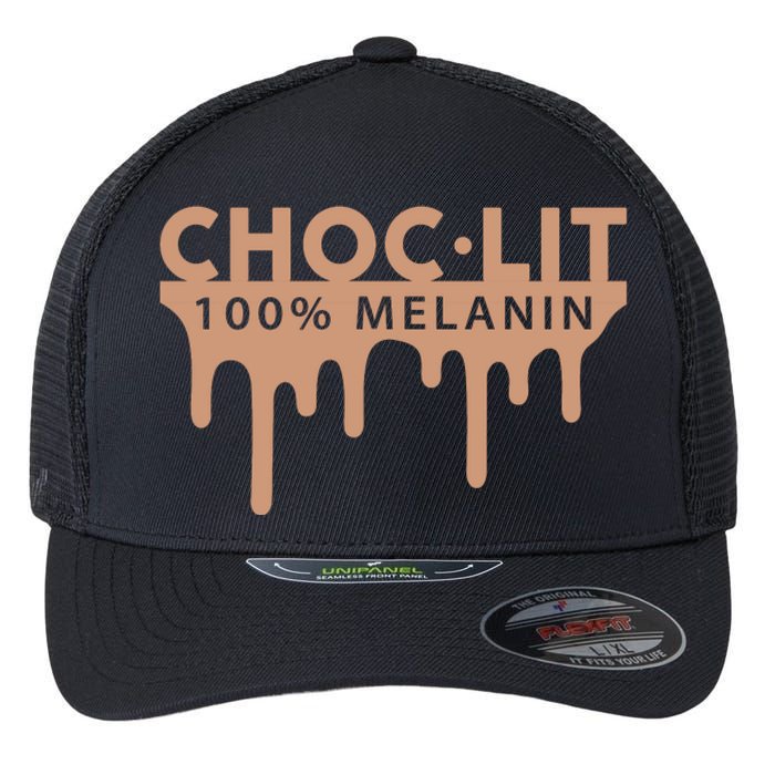 Choc Lit Melanin Black Pride History BHM African Women Flexfit Unipanel Trucker Cap