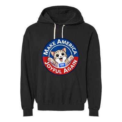 Cat Lady Make America Joyful Again Harris Wall 2024 Garment-Dyed Fleece Hoodie