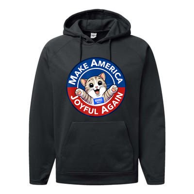 Cat Lady Make America Joyful Again Harris Wall 2024 Performance Fleece Hoodie