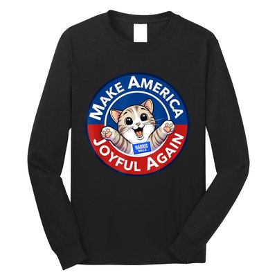 Cat Lady Make America Joyful Again Harris Wall 2024 Long Sleeve Shirt