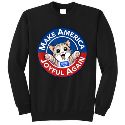 Cat Lady Make America Joyful Again Harris Wall 2024 Sweatshirt