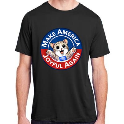 Cat Lady Make America Joyful Again Harris Wall 2024 Adult ChromaSoft Performance T-Shirt