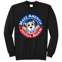 Cat Lady Make America Joyful Again Harris Wall 2024 Tall Sweatshirt