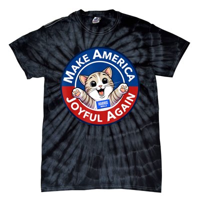 Cat Lady Make America Joyful Again Harris Wall 2024 Tie-Dye T-Shirt