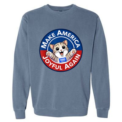 Cat Lady Make America Joyful Again Harris Wall 2024 Garment-Dyed Sweatshirt