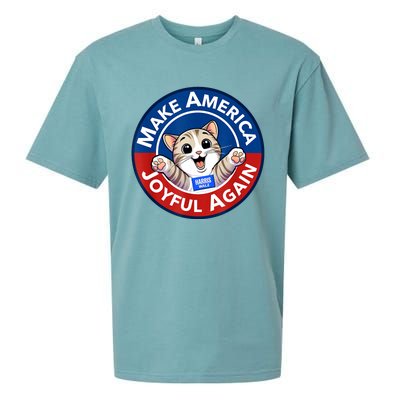 Cat Lady Make America Joyful Again Harris Wall 2024 Sueded Cloud Jersey T-Shirt