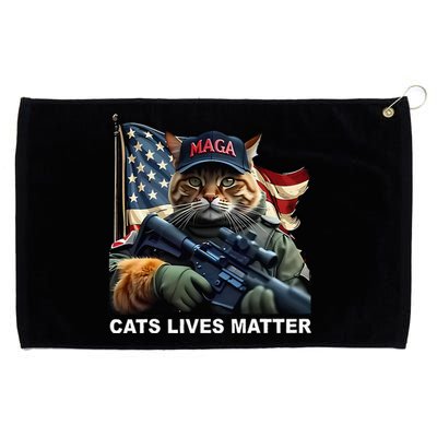 Cats Lives Matter Funny Trump 2024 Cat Maga Grommeted Golf Towel