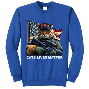 Cats Lives Matter Funny Trump 2024 Cat Maga Sweatshirt