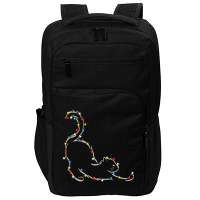 Christmas Lights Meowy Cat Pet Collection Gift Impact Tech Backpack