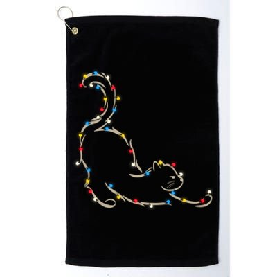 Christmas Lights Meowy Cat Pet Collection Gift Platinum Collection Golf Towel