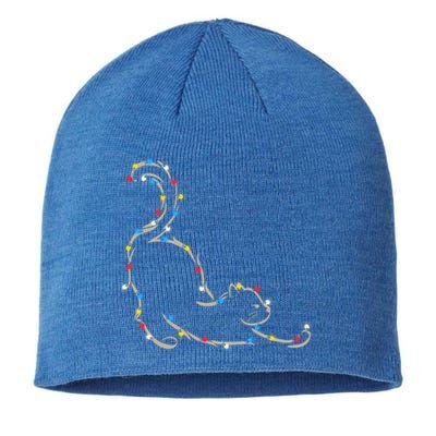 Christmas Lights Meowy Cat Pet Collection Gift Sustainable Beanie