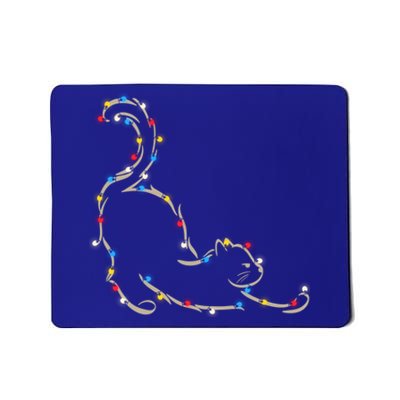 Christmas Lights Meowy Cat Pet Collection Gift Mousepad