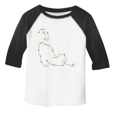 Christmas Lights Meowy Cat Pet Collection Gift Toddler Fine Jersey T-Shirt