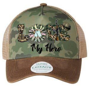 Camo Love My Hero Veteran Dad Gift Father's Day Legacy Tie Dye Trucker Hat