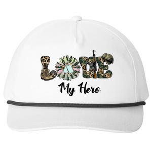 Camo Love My Hero Veteran Dad Gift Father's Day Snapback Five-Panel Rope Hat