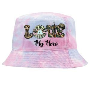 Camo Love My Hero Veteran Dad Gift Father's Day Tie-Dyed Bucket Hat