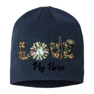 Camo Love My Hero Veteran Dad Gift Father's Day Sustainable Beanie