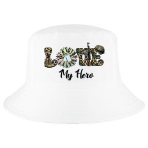 Camo Love My Hero Veteran Dad Gift Father's Day Cool Comfort Performance Bucket Hat