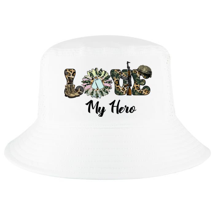 Camo Love My Hero Veteran Dad Gift Father's Day Cool Comfort Performance Bucket Hat