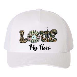 Camo Love My Hero Veteran Dad Gift Father's Day Yupoong Adult 5-Panel Trucker Hat