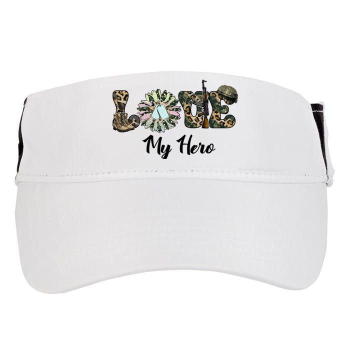 Camo Love My Hero Veteran Dad Gift Father's Day Adult Drive Performance Visor