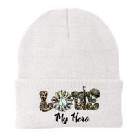 Camo Love My Hero Veteran Dad Gift Father's Day Knit Cap Winter Beanie