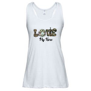 Camo Love My Hero Veteran Dad Gift Father's Day Ladies Essential Flowy Tank