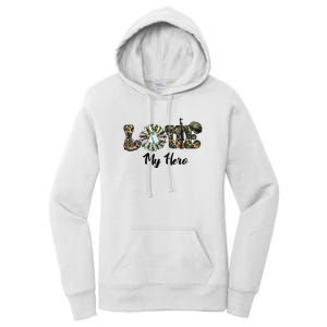 Camo Love My Hero Veteran Dad Gift Father's Day Women's Pullover Hoodie